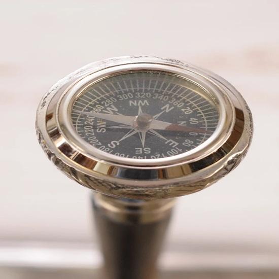 

93.98 cm Compass and Walking Stick Gift for Grandfather Father Wooden Cane