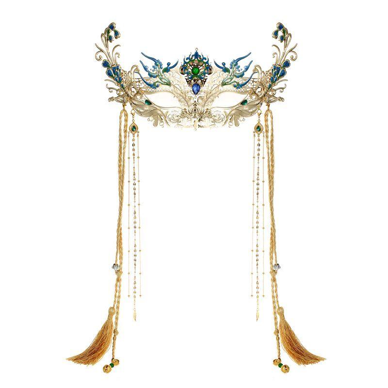 Peacock fairy mask ancient style exotic peacock style high value hair accessories Hanfu headgear accessories super fairy Hepburn