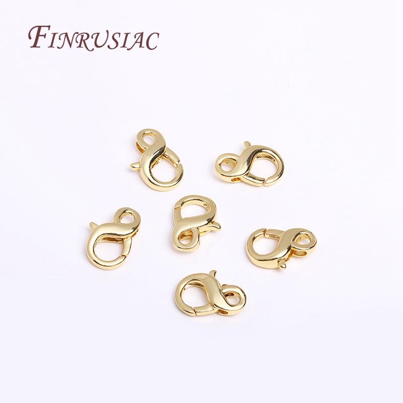 Trendy 7 Styles 18K Gold Plated Lobster Clasp Hooks Connector For Making Necklace Bracelet DIY Chain Jewelry Materials Wholesale