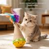 Roly-Poly Cat Toy: Scratch-Resistant, Stress Relief Teaser with Feather and Bell for Kittens and Adult Cats.