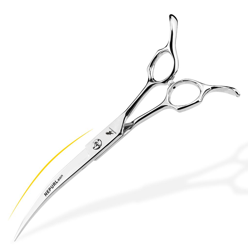 High-End Double-Tailed Curved 7.0-Inch Curved Scissors Pet Scissors, Professional Grade, Up And Down Curved, For Pet Masters