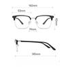 New Fashionable Box Handsome Eyebrow Glasses Plain Half Frame Slimming Glasses Anti Blue Light Glasses
