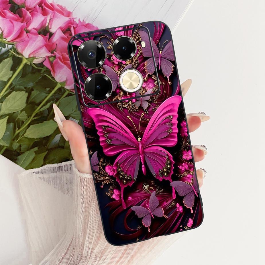 Für Infinix Note 40 40X 5G Hülle X6852 Neue Schmetterlingsbemalte Abdeckung Weiche Silikonhülle Für Infinix Note 40 Pro Plus Note40 X Hülle