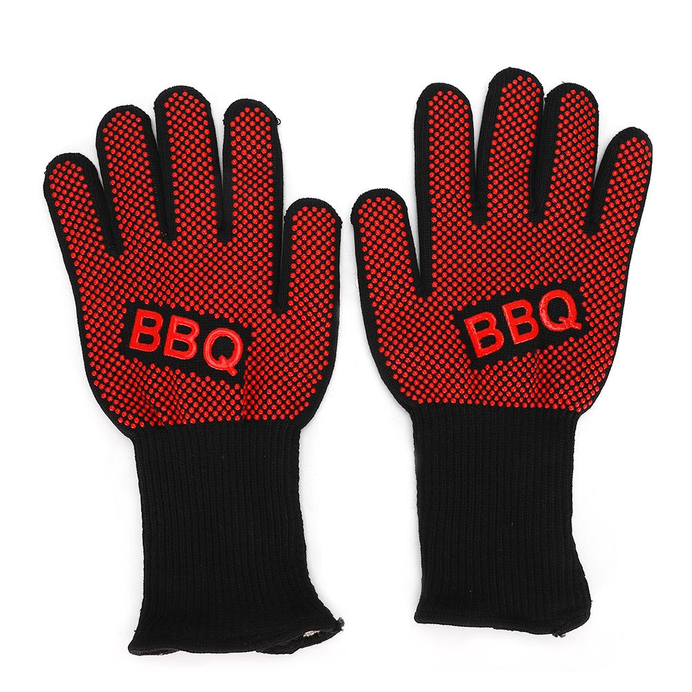 800 Celsius  1482 Degrees F Heat Resistant Fire Gloves Flame Retardant Antiskid Fireproof Grill Microwave Oven BBQ
