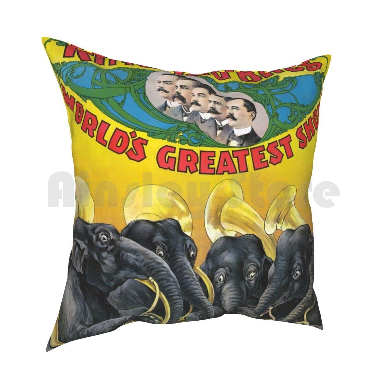 

Ringling Brothers Usa 1899 Vintage Poster Restored Pillow Case Printed Home Soft Throw Pillow Ringling Bros Brothers 30cmx30cm