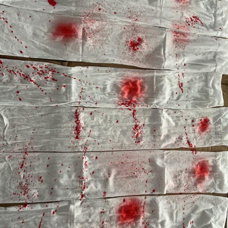 Halloween Blood-Stained White Silk Mesh Stockings for Party Decorations and Props