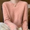 Autumn and Winter Pullover Women's Merino Sweater O-neck Thick Solid Color Jumper Casual Fashion Cashmere Sweater Top
