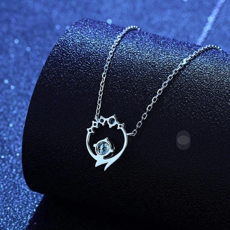 Prawdziwy naszyjnik z diamentem moissanitowym 0,5 CT Srebro próby 925 Naszyjnik z wisiorkiem w kształcie girlandy Biżuteria dla kobiet Dziewcząt Prezent obietnicy