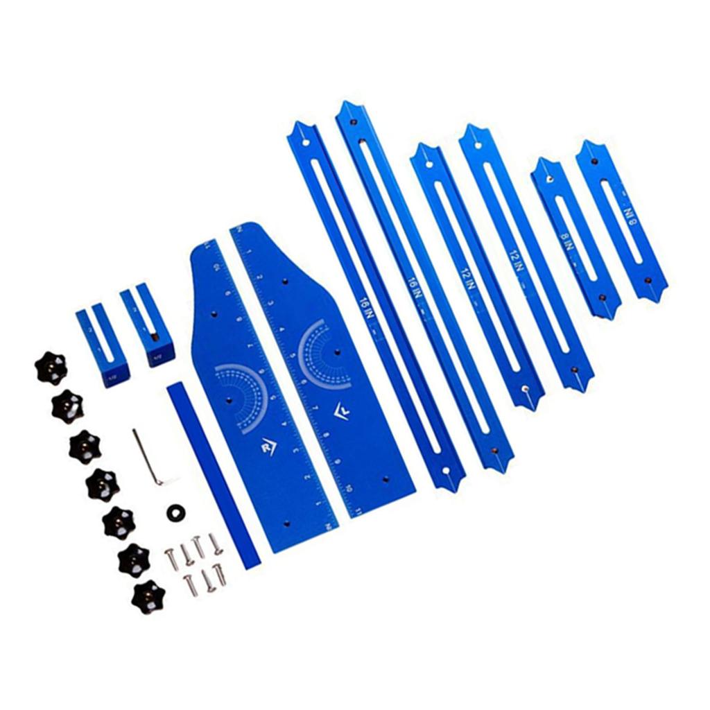 Stair Tread Template Tool Jig Aluminum Alloy Length Depth Measuring Gauge with Case for Layout Proje