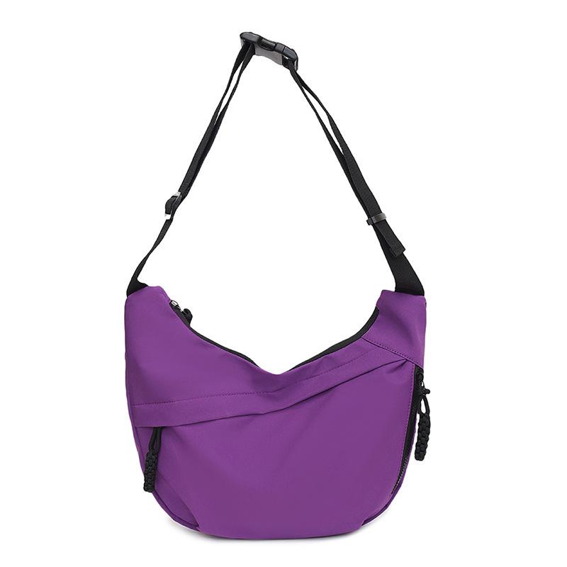 

Нишевая простая холщовая сумка новая нейлоновая сумка-пельмень женская модная с одним плечом сумка-мессенджер легкая подмышечная сумка фиолетовый