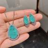 Jewelry Paraiba Earrings Necklace Jewelry Set Stud Earrings 8 * 16 Pendant 15 * 25 Jewelry