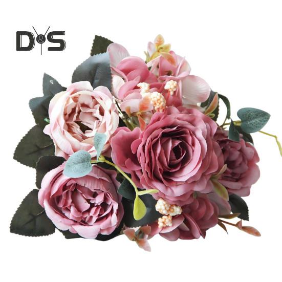 

Винтажные искусственные пионы, искусственные шелковые цветы, букет гортензии, розы, пионы, цветочные центральные элементы для свадебного мероприятия, вечеринки, домашнего декора розы красного