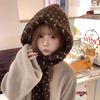 Thickened Winter Polka Dot Scarf Hat Windproof Plush Beanies Unique Balaclava Pullover Hats  Autumn