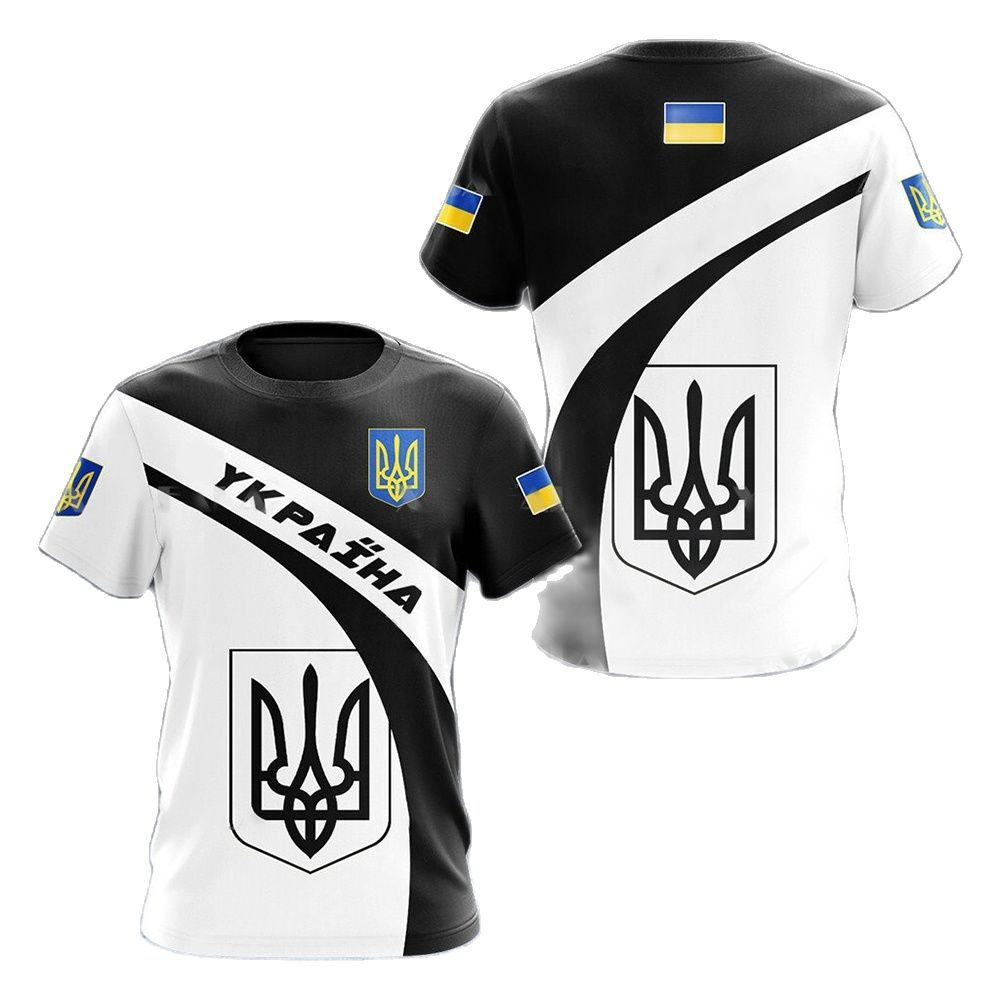 Ukraina Flagg Kamuflasje trykket 3D T-skjorte Sommer Ukrainske Veteraner Treningsklær Personlighet Tenårings Kortermet O-hals Topp