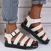 Fashion Women's Sandals 2025 New Platform Sandal Peep Toe Metal Buckle Stitch Roman Sandal Large Size Trend Casual Sport Women's Sandals