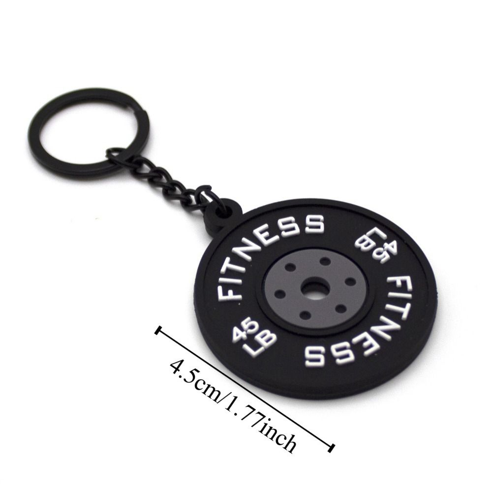 Simulation Barbell Plates Keyring Dumbbell Fitness Series Pendant  Bodybuilder