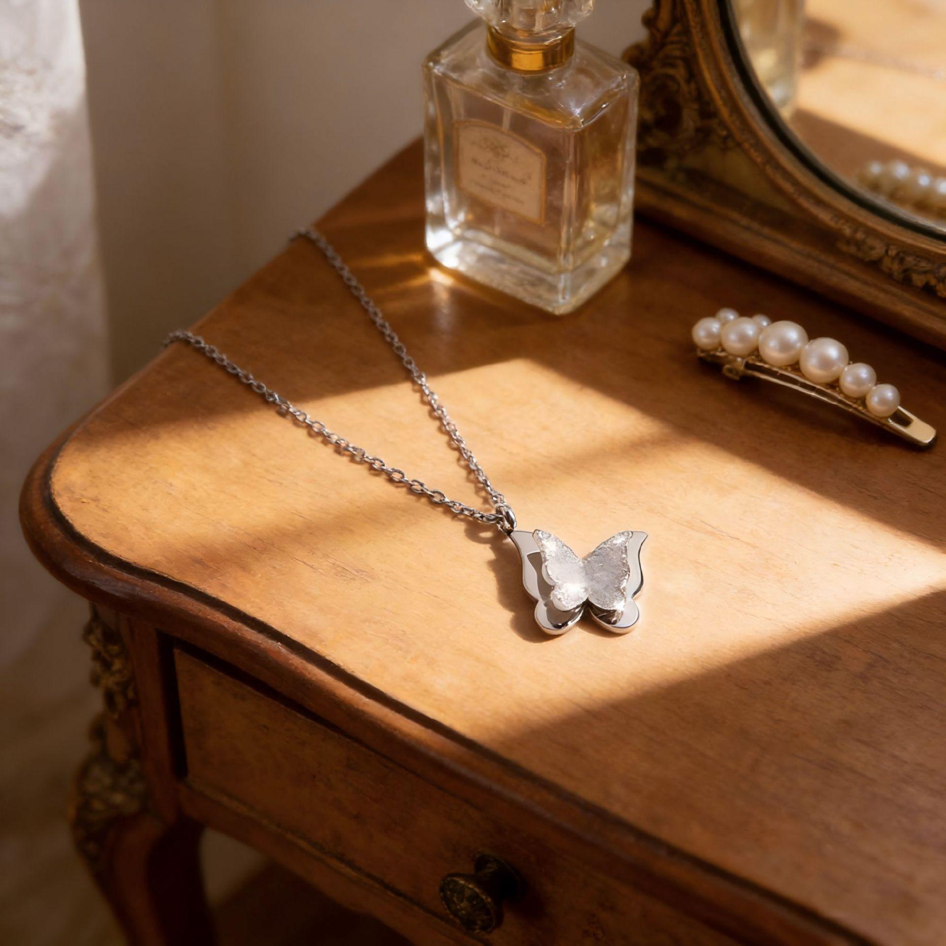 Stainless Steel Butterfly Pendant Necklace - High-End Korean Fashion, Non-Fading Women s Jewelry.