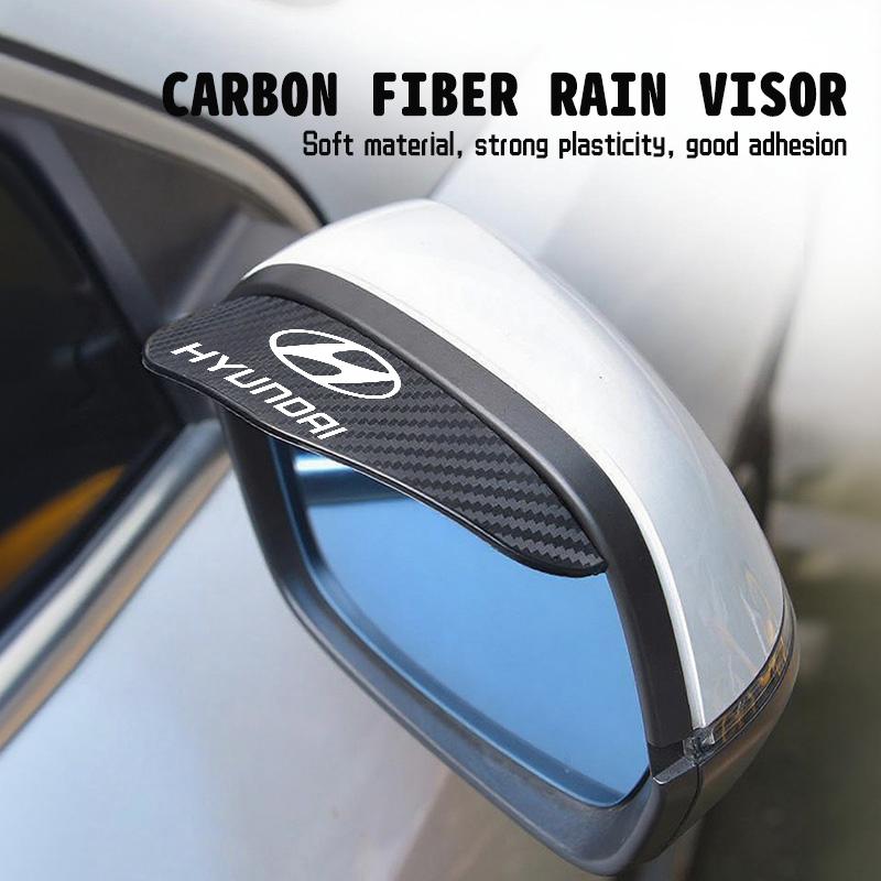 For Hyundai Carbon Fiber Car Rear View Shield Guard Auto Rearview Mirror Rain Cover NLINE I30 I20 Venue Tucson Kona IX35 I40 Y1