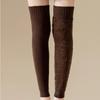 Fleece-lined Knee-High Stockings Thicken Long Tube Socks Soft Over Knee Sock  Winter