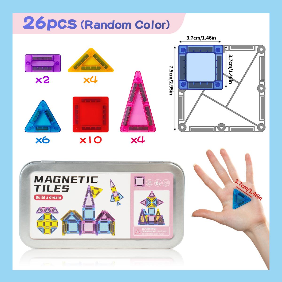 

Mini Magnetic Building Blocks for Children, Portable Magnetic Toys with Bright Colors and Fun Designs, Birthday and Holiday Gift