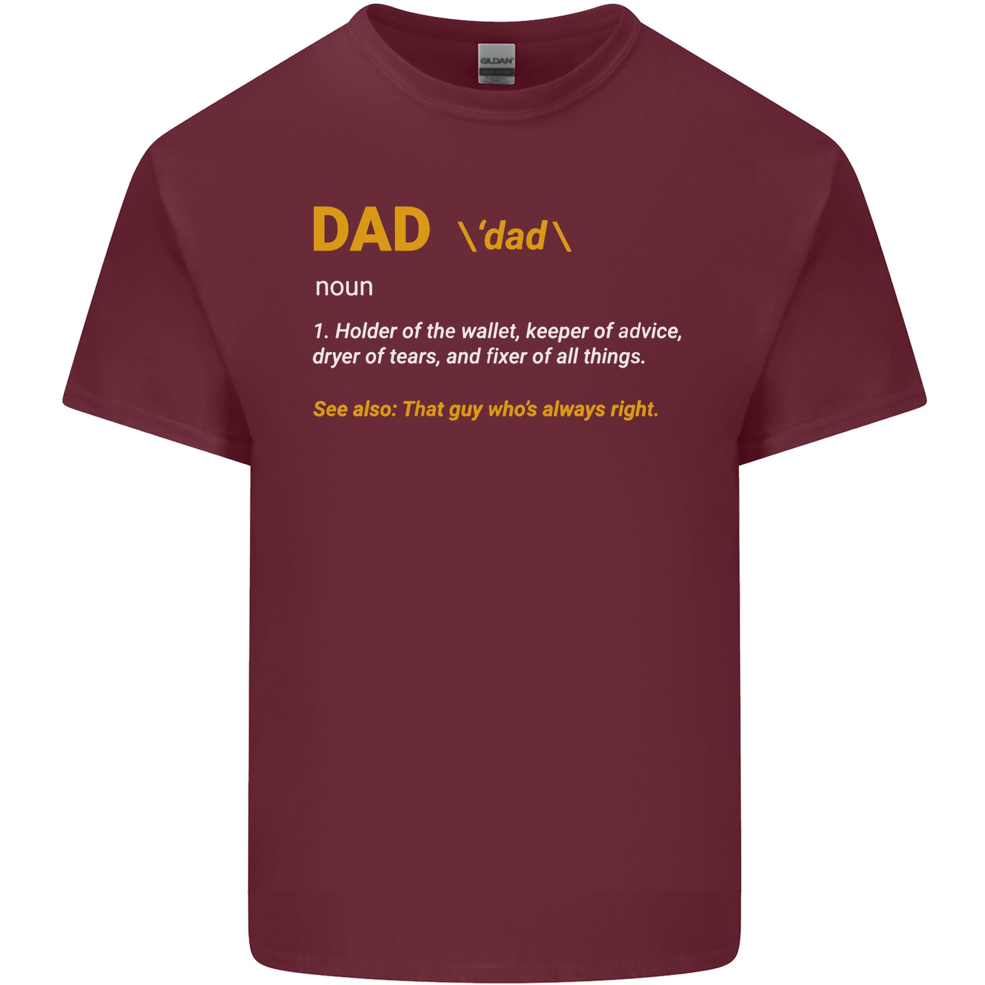 Dad Definition Funny Fathers Day Unisexs Light Cotton TShirt S