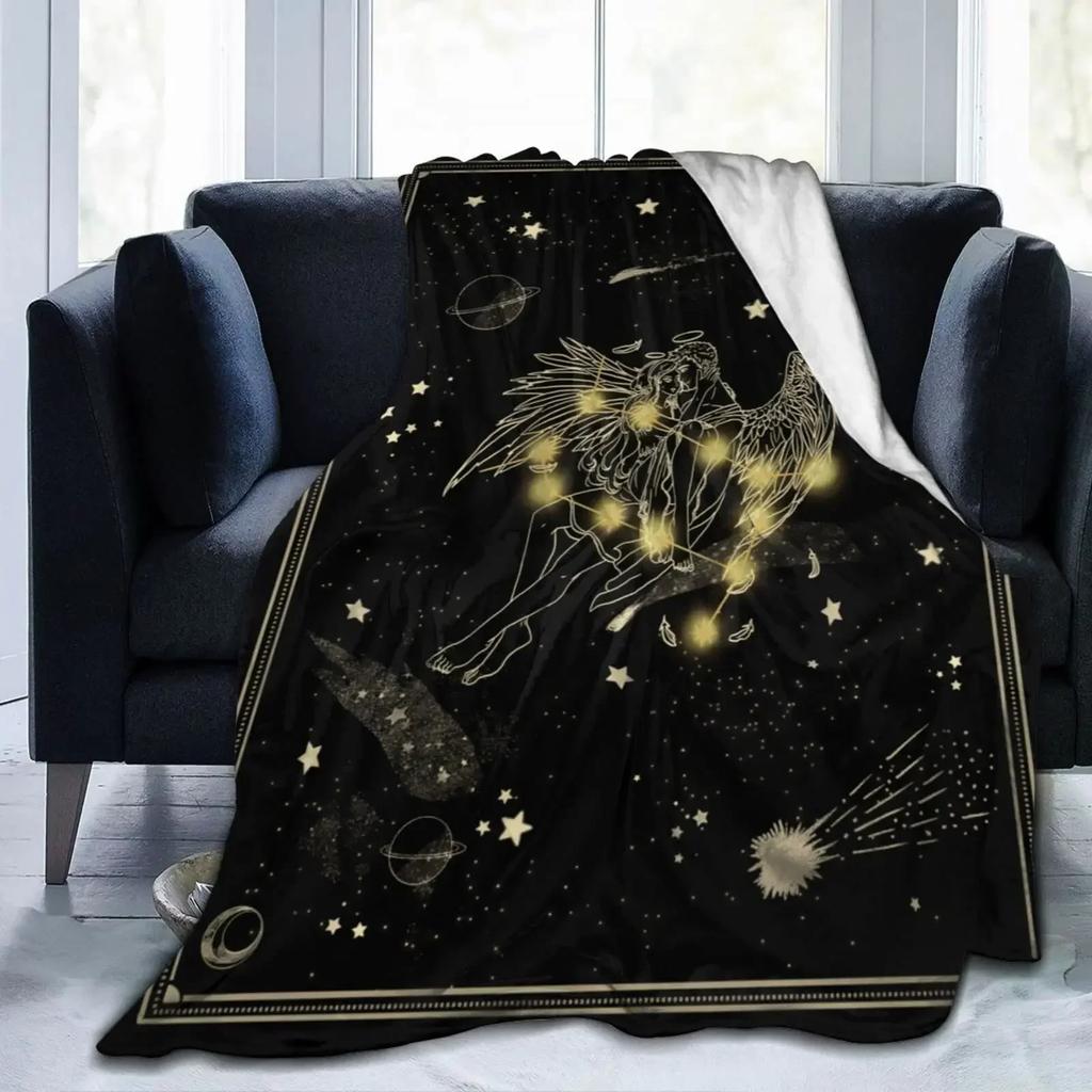Zwölf Sternbilder Kuscheldecke Flanell Fleece Decke für Couch Bett Sofa Reisen Camping für Kinder Erwachsene Geschenk King Size