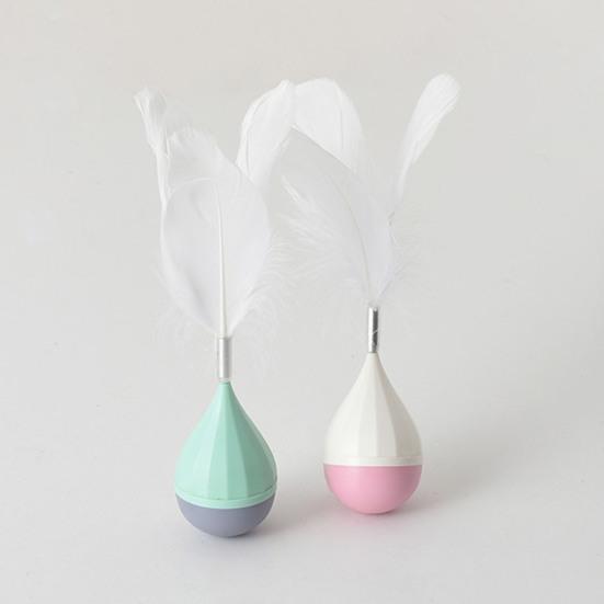 Roly-poly Cat Toy Soft Feather Bird Design Automatic Rebound Interactive Pet Toy Boredom Relief Cat Exercise Toy