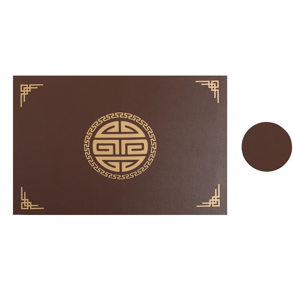 New Chinese square placemat Western dining mat Chinese restaurant placemat tableware coaster PVC material Children's anti-scalding