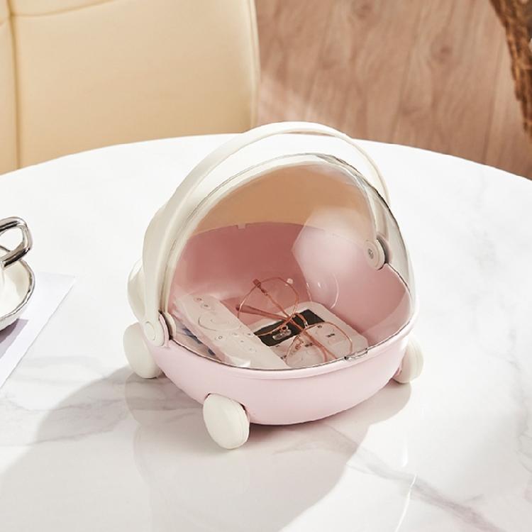 Durable Cradle Shape Box Featuring Flipping Cover for Organizing Toy Stationery and Trinkets on Desktop Front