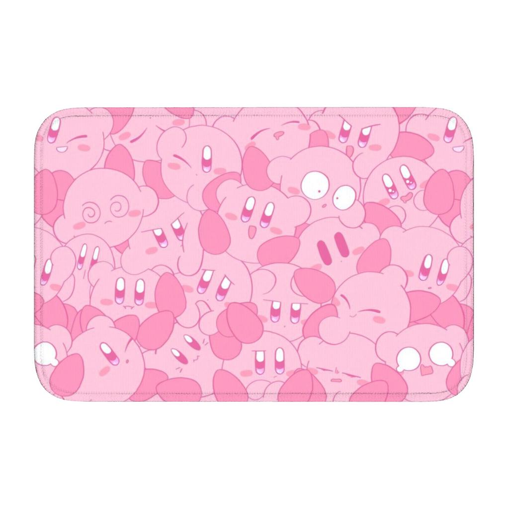 Kirbys Cartoon Game Floor Door Kitchen Bathroom Mat Anti-Slip Indoor  Doormat Garden Living Room Entrance Rug Carpet Footpad