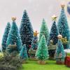 Miniature Sisal Silk Christmas Tree with Snow Tower Scene