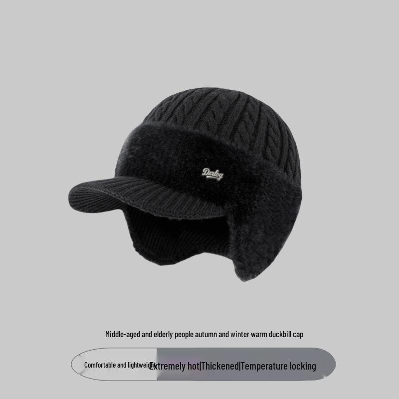 Căciulă de iarnă pentru bărbați pentru seniori - Catifea groasă, rezistentă la frig, căciulă lână rezistentă la vânt