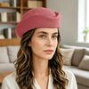 Zomerse Baret Hoed, Ademende Natuurlijke Strohoed voor Vrouwen, Stewardess Hoed Hoofddeksel, Zonbescherming Artistieke Schildershoed voor Buiten Dagelijks Gebruik