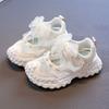 Kids Mesh Breathable Pearl Bow Mary Jane Shoes Thick Sole Soft Casual Walking Sneakers For Girls
