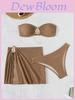 Womens Bikini Three Piece Set With Polyester Fabric For Swimming Water Sports
