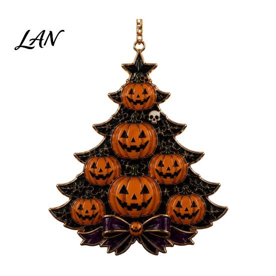 Small Halloween Gifts for Kids Tree Acrylic Hanging Ornament, Pumpkin Ghost Skull Seasonal Trick or Treat Party Supplies Decor, Spooky Pendant