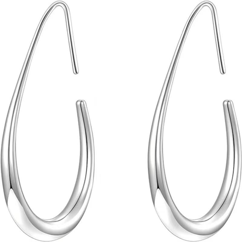 

Женские темпераментные модные популярные простые серьги 15*20 steel colour 1 pair