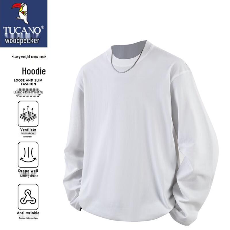 TUCANO Men's Solid Color Long Sleeve Crew Neck T-Shirt