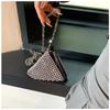 IELGY Rhinestone Mini Zongzi Triangle Hand Carry Oblique Cross Change Diamond Bag