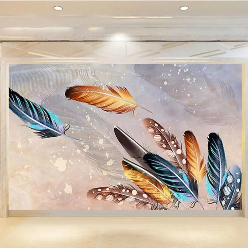 Modern Fashion Feather Wallpaper 3d Abstract Art Photo Wall Murals Living Room Tv Sofa Bedroom Home Decor
