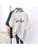 Summer New Wounisex's Short Sleeved Love Loose Cotton White T-Shirt Casual Round Neck Versatile Retro T-Shirt Short Sleeve Tops