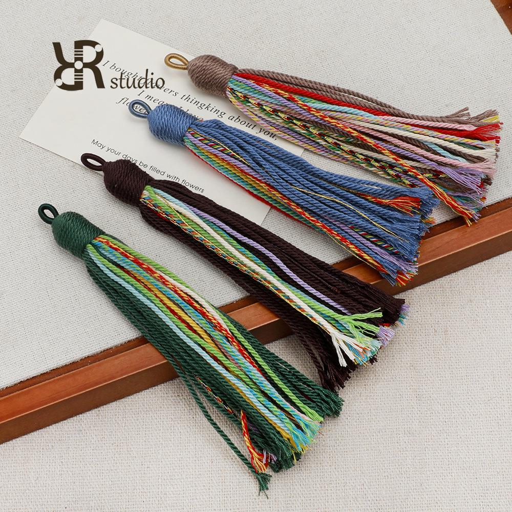 Handwoven Cotton Tassel Keychain - Handmade DIY Jewelry Bag Charm