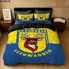 Sc Cambuur Pattern Bedding uilt Set uilt Cover Pillowcase Home Decoration Birthday Gift (1 * duvet cover + 2 * pillowcase without core)