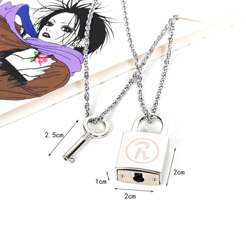 

New Lovely Gift for Her Female New Fashion Couple NecklaceFashing Lock Key Pendant Cosplay Jewelry Accessories 50cm