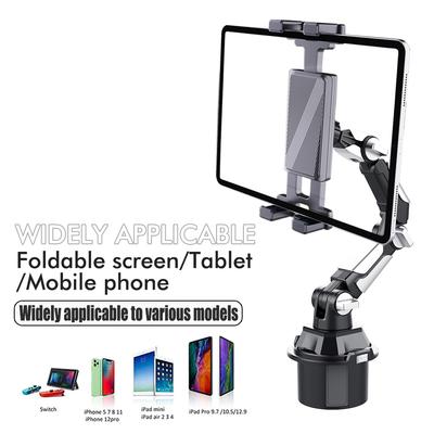 Universelle Auto-Becherhalter-Halterung für Handy & Tablet, Langer flexibler Schwanenhals, Verstellbarer 360°-Ständer, Passend für 4-12,9 Zoll Handys