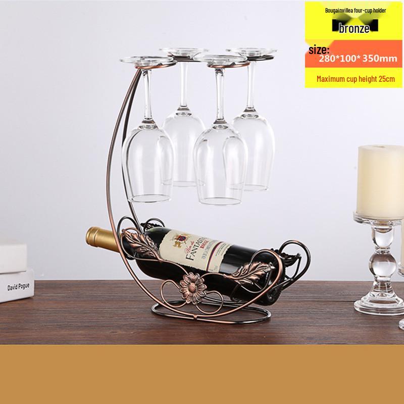 

European Decorative Inverted Wine Glass Rack and Stand
