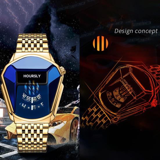 Quartz Watch Waterproof All-match Trendy Stainless Steel Cool Men Quartz Wrist Watch for Business Party