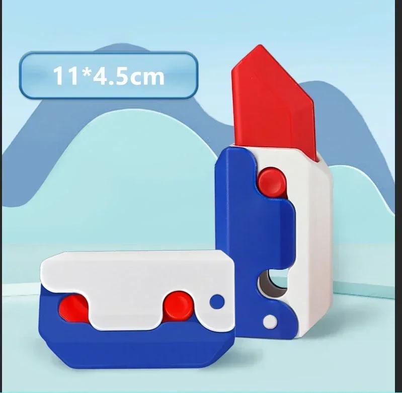 3D Printing Gravity Knife Cub Jumping Small Radish Knife Mini Model Pendant Push Card Decompression Toy Mini Butterfly Knife