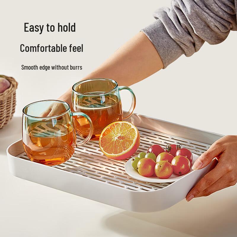 Rectangular Plastic Draining Tea Tray