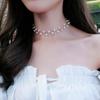 Women Faux Pearl Choker Collar Necklace Clavicle Chain Pendant Jewelry Gift for Wedding Party Club